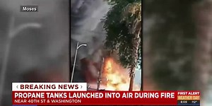 Phoenix viewer video shows propane tanks being launched into the air