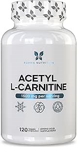 FORMA NUTRITION Advanced Acetyl L-Carnitine Supplement - 750mg Per Capsule, 1500mg Per Serving (2 Capsules) for Energy Metabolism & Cellular Health Support - Non-GMO, Vegan-Friendly, 120 Capsules