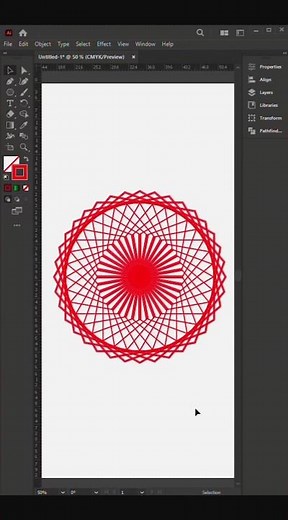 Red geometric mandala pattern on white Intricate line art, spiritual artwork #geometric #shortsfeed