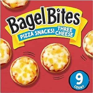 Bagel Bites Three Cheese Mini Pizza Bagel Frozen Snacks, 9 ct Box