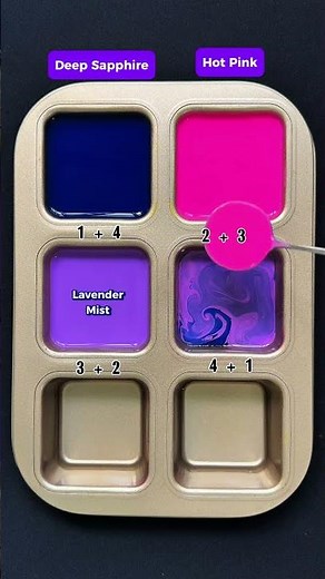 Mix Deep Sapphire + Hot Pink #colormixing #mixcolor #relaxing #satisfying #colormixingmagic