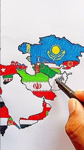 draw Flag Map of Afghanistan 🇦🇫 #afghanistan