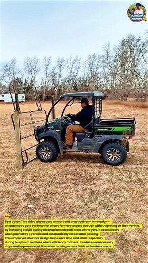 Automatic Farm Gate Hack | Open & Close Without Leaving Your Vehicle #innovation #farm #tractor #fyp
