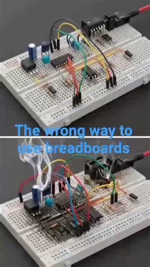 the wrong way to use breadboard | how to use breadboard #short