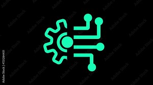 Animated circuit board. Digital technology background. Central computer processor CPU concept. Stock Video