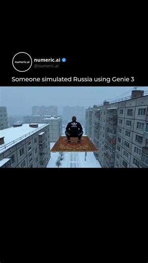 AI • Tech • Future on Instagram: "This was created using Genie 3, an advanced generative AI model designed to build interactive, three-dimensional environments from simple descriptions. By processing vast amounts of visual data, the AI can recreate specific aesthetics, like this snowy urban landscape, with remarkable detail, from the falling snow to the architectural style of the buildings. This technology is a major leap for the gaming and virtual reality industries. Instead of manually coding 