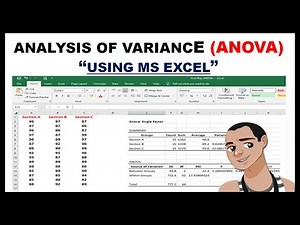 ONE-WAY ANALYSIS OF VARIANCE (ANOVA) USING MS EXCEL