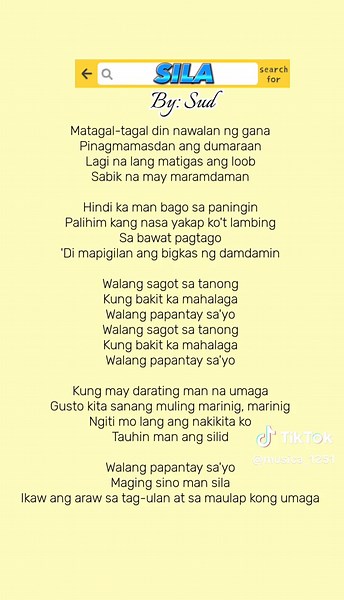 SILA SUD Lyrics and Karaoke Guide