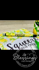 Diy Lemon Theme Pen #easycrafts #lemon #inkjoy #giftidea #Michaels | Blessings Craft Therapy