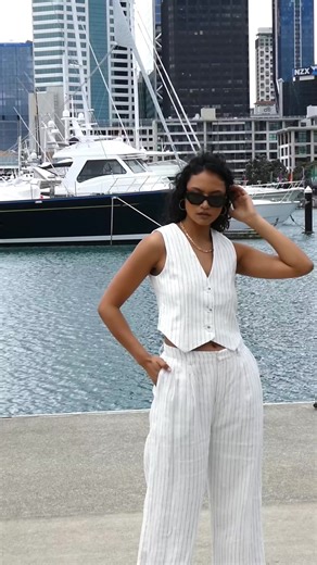 2.5K views | Introducing the Veritable Linen Pinstripe Vest and the Valour Linen pant, the perfect matching set you can pair together or as separates with your other wardrobe faves. It's fair to say we're obsessing over this one! In store and online now.  | Flo & Frankie | Facebook
