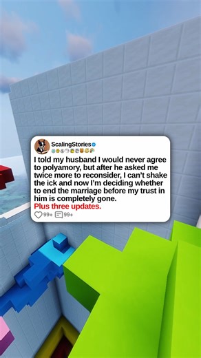 u/Far-Safety-9543 I told my husband I would never agree to polyamory, but after he asked me twice more to reconsider, I can’t shake the ick and now I’m deciding whether to end the marriage before my trust in him is completely gone. Plus three updates. 0:00 Original Post 9:25 Update (1 Week Later) 15:21 Second Update (2 Weeks Later) (New Since I Last Covered This OP) 20:07 Third Update (1 Month Later) | ScalingStories