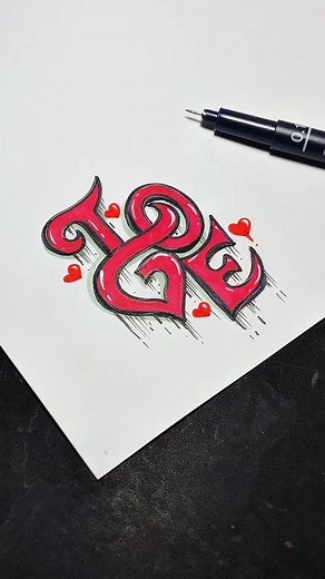 Simple Drawing Graffiti Love Tutorial