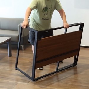 Eureka Ergonomic fold Desk 41 inch Small Folding Table Home Computer Desk Office Collapsible Desks Study Writing Computer Folding Work Tables for Small Spaces Free Assembly, Walnut