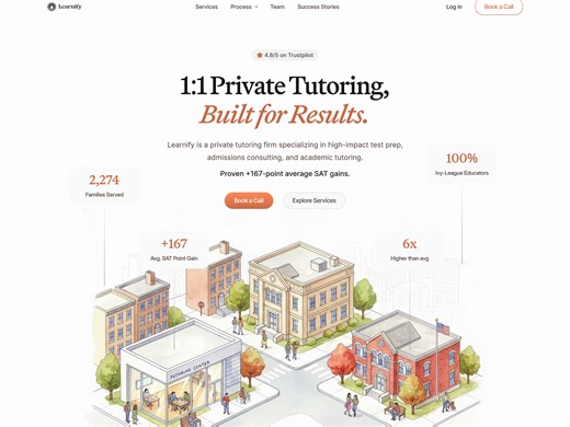 Learnify - Private Tutoring Website Hero Design