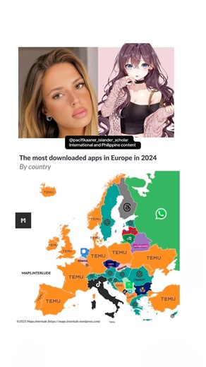 The most downloaded apps in Europe #geography #map #maps #mapper #mapping #geographythroughmaps