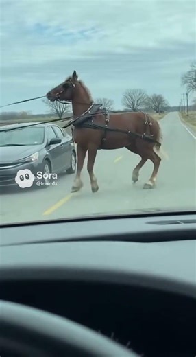 Horse wrecks into car!