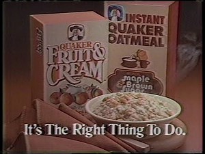 Quaker Instant Oatmeal commercial w/ Wilford Brimley (1987)