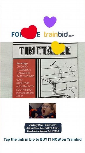 Available on Trainbid.com - C-9 South Shore Line/NICTD Timetables 1992, 1993 & 1994