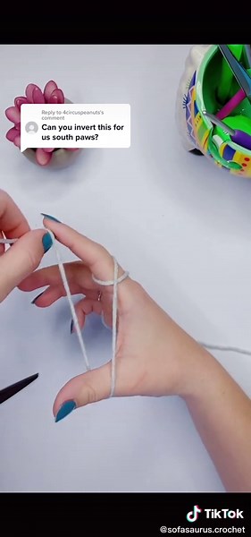 Left-Handed Crochet Magic Ring Tutorial