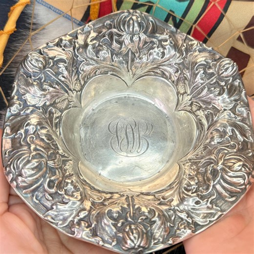 Antique Gorham Sterling Silver Bowl: Art Nouveau Chrysanthemum Repoussé, C. 1900 - Etsy