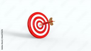 Arrow hit the target of the 3D dart animation