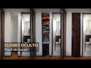 How to make a simple wooden closet - Wardrobe hidden behind a wooden panel
