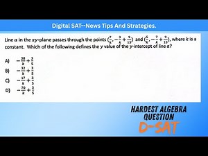 Find the Y-Intercept from Two Points with Variables | DSAT Algebra Practice