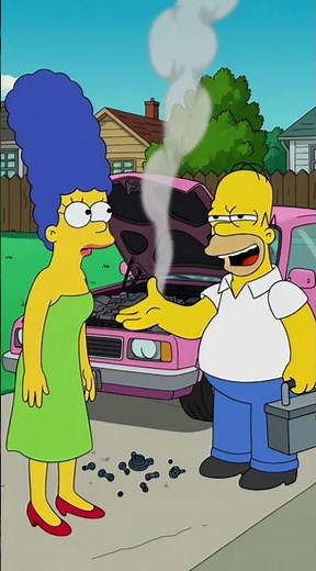 Homer Tries to Fix the Car | Hilarious Fail & Chaos Simpsons Family Comedy