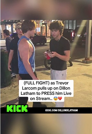 (FULL FIGHT) as Trevor Larcom pulls up on Dillon Latham to PRESS him Live on Stream.. 😨💔 #dillonlatham #clavicular #trevorlarcom #pressed #fyp