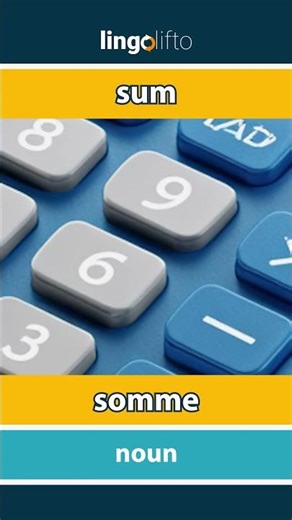 🇬🇧🇫🇷 sum - somme : learn English : apprenons l'anglais : vocabulary builder