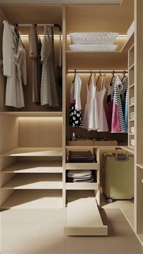 This floor-to-ceiling walk-in closet design saves so much space! #clothesHat closet #Small