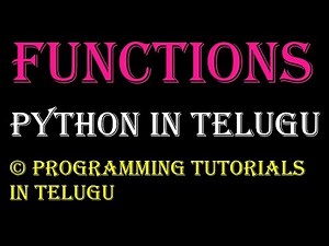 Functions in Python in Telugu || Kotha Abhishek
