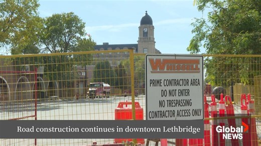 Road construction rolls on in downtown Lethbridge - Lethbridge | Globalnews.ca
