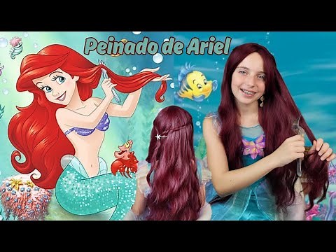 Peinado de la Princesa Ariel paso a paso para un Look de Sirena!🧜‍♀️🐚| Ariel Princess Hair Tutorial