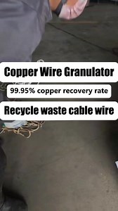Copper cable granulator, 99.95% recycling rate, recycle copper from scrap cable wires. like household cables, industrial wire, car wire, square wires, electrical wire,ROMEX wire, communication cable, etc. contact us for more detail. #cablerecycling #wiregranulator #wiregranulatormachine #copperrecovery. | ACCE machinery | Facebook