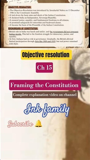 Jawaharlal Nehru - Objective Resolution| History Class 12 | Framing the constitution #explanation