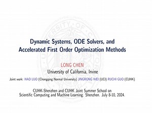 机器学习中的一阶算法 1: Acelerated First Order Optimization Methods