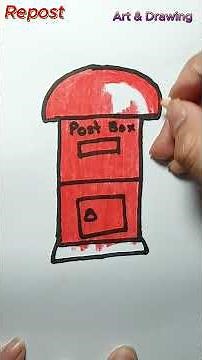 🇬🇧 Draw a Realistic RED POST BOX (Pillar Box): Detailed Metal and Texture Shading Tutorial #art