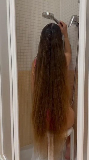 I am Washing My BIG Hair 🧜‍♀️ Long Hair Washing Video 🚿 Natural Long Hair care video