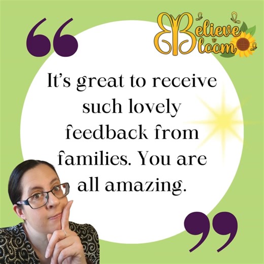 Believe and Bloom Education on Instagram: "Thank you to everyone who has ever left me feedback. Parents often reach out to me when they feel lost and overwhelmed so reviews are a great way for them to be reassured about how I can help. If you would like to leave me a review, I will be extremely grateful. https://www.facebook.com/BelieveandBloom/reviews"