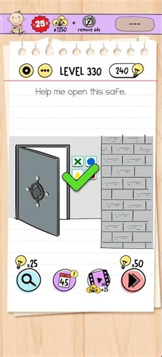 Brain Test Level 330 Solution & Walkthrough | Tricky Puzzles (Android & iOS Shorts)