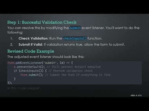 How to Fix the Issue of a Submit Button Not Working After Validation in JavaScript