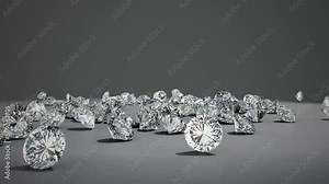 lots of diamonds falling isolated on dark background