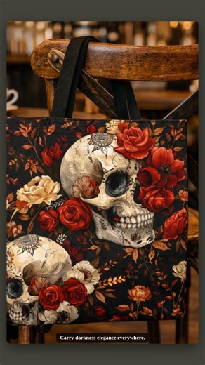 Gothic Sugar Skull Seamless Pattern | Day of the Dead Digital Paper for Sublimation & Crafts