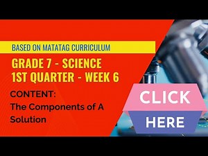 COMPONENTS OF SOLUTIONS | SCIENCE 7 | WEEK 6