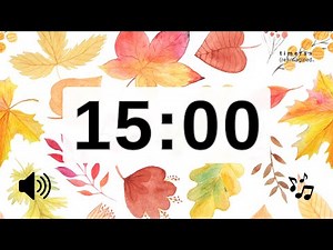 15 Minute Timer with Music for Classroom & Study | Fall Leaves Classroom Timer