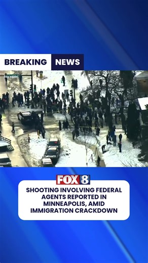 JUST IN: An ICE agent in Minneapolis shot and killed a woman accused of trying to hit officers with a car, reported The Associated Press. Aerial footage shows a large crowd of protesters. Get the latest updates here: https://fox8.com/news/nexstar-media-wire/shooting-involving-federal-agents-reported-in-minneapolis/ | Fox 8 News