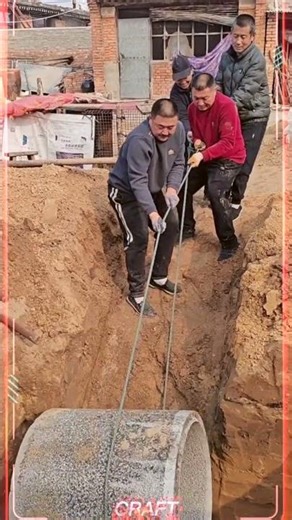 Drainage Construction Tips | Concrete Culvert Pipe Installation Process#craft #youtubeshorts