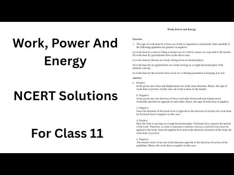 Class 11 physics work,energy and power ncert solutions