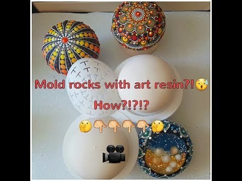 #24 How to make mold rocks with 2 sides using Gypsum,Silicone Mold and Art Resin!!